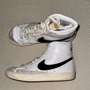 Nike White and Black High-Top Sneakers